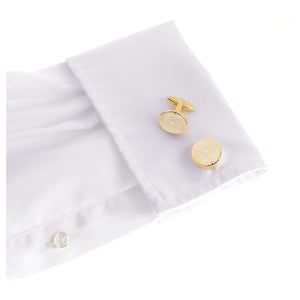 Classic Cufflinks for Men | Azuro Custom Cufflinks | Crystal Cuff Links Rose Gold White Mop